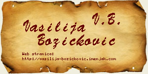 Vasilija Božičković vizit kartica